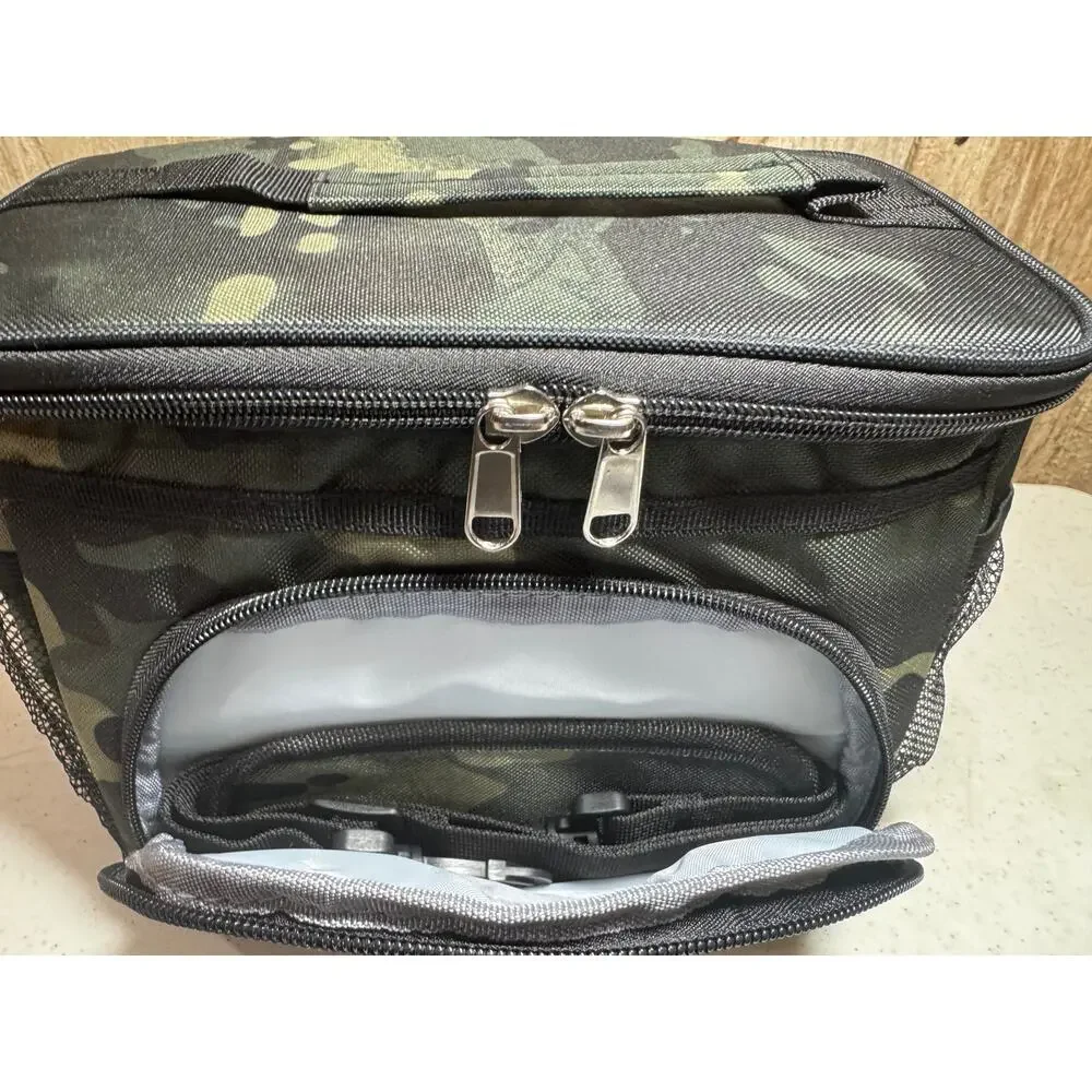 ExtraCharm Insulated Camo Cooler Lunch Bag Multipocket Lunch Box Collapsible - Picture 9 of 12